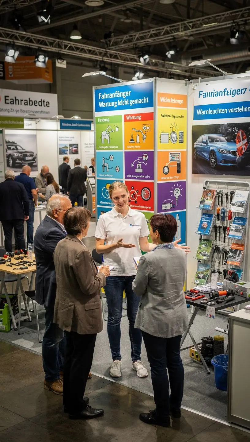 Ansicht eines Autos bei Inspektion mit Fokus auf Ölwechsel und Bremsenprüfung für Anfänger.